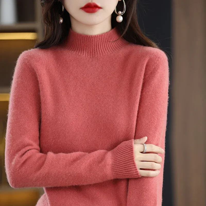 Korean Style Women's Knit Sweater | Long Sleeve Pullover