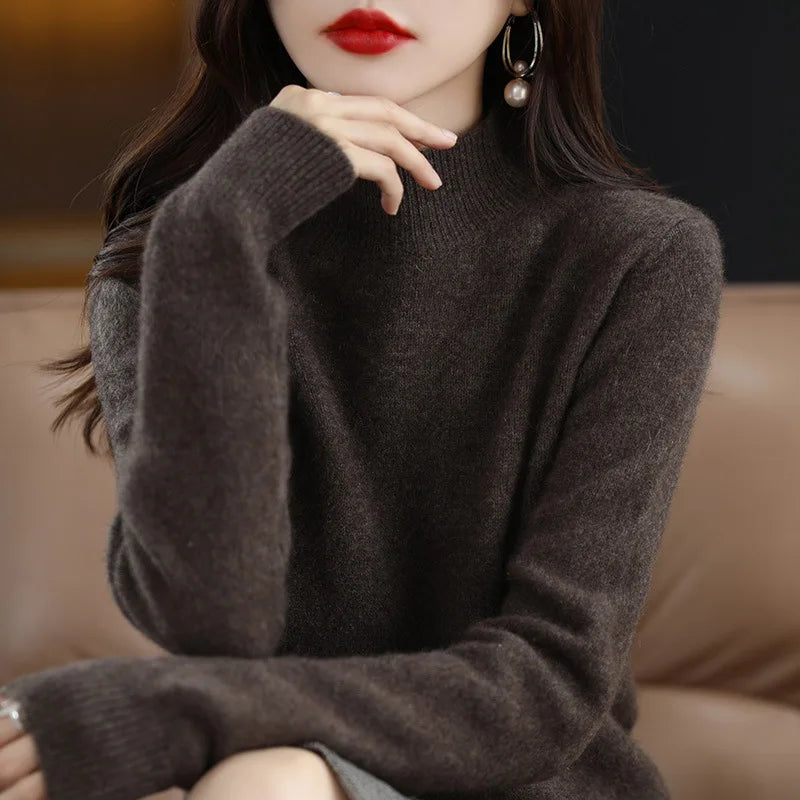 Korean Style Women's Knit Sweater | Long Sleeve Pullover