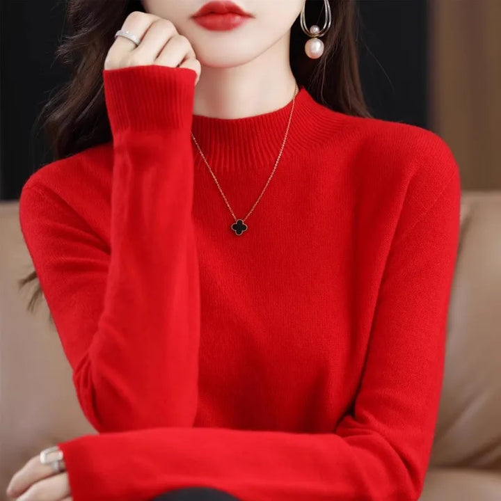 Korean Style Women's Knit Sweater | Long Sleeve Pullover