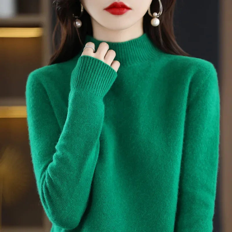 Korean Style Women's Knit Sweater | Long Sleeve Pullover