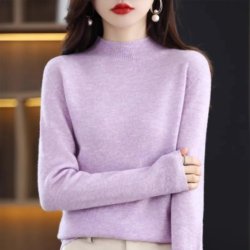 Korean Style Women's Knit Sweater | Long Sleeve Pullover