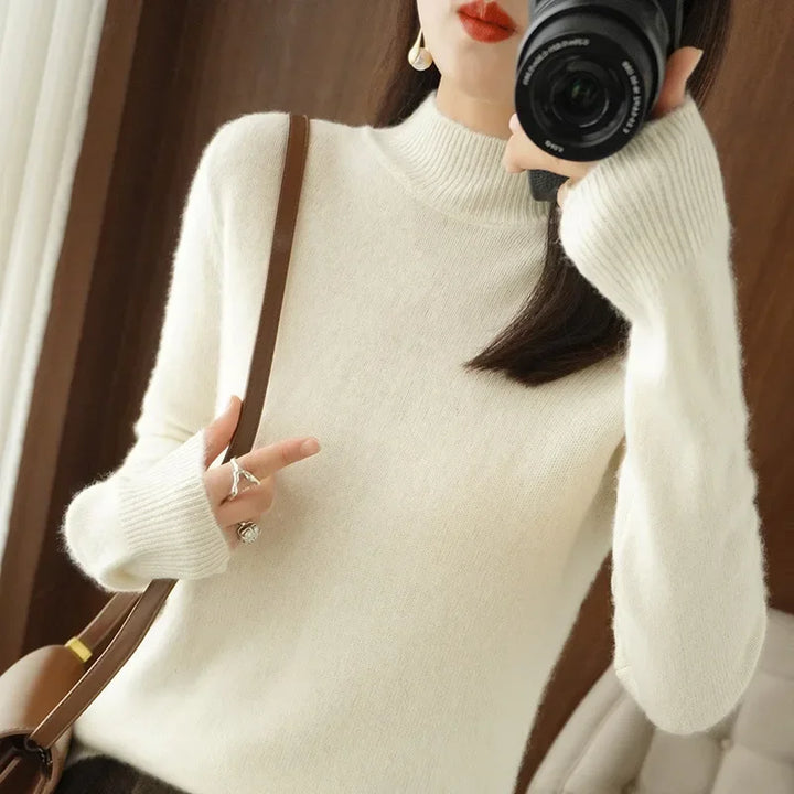 Korean Style Women's Knit Sweater | Long Sleeve Pullover