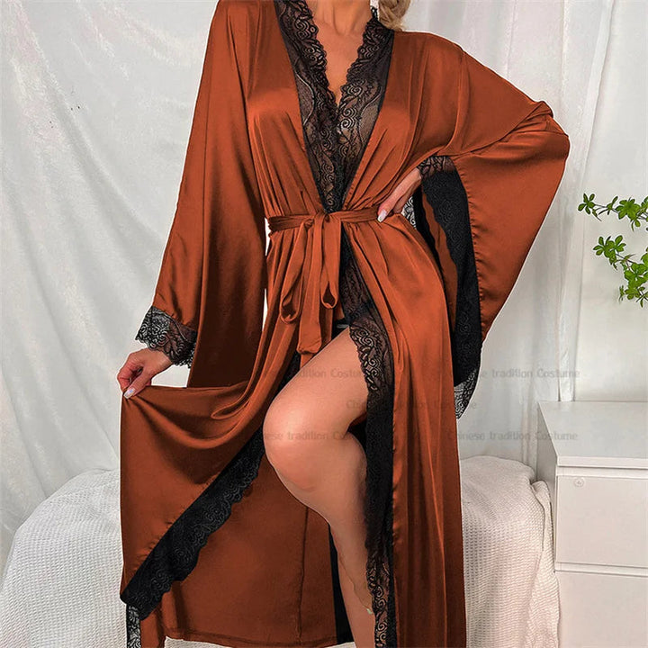 Lace Kimono Robe | Women's Long Dressing Gown