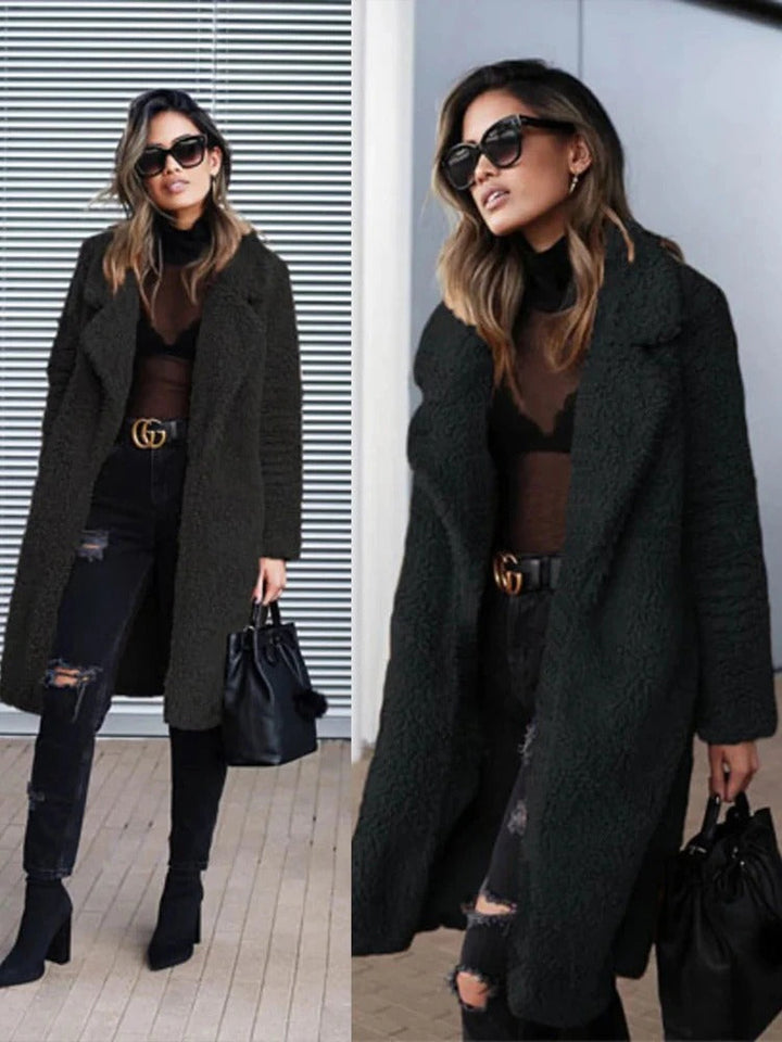 Ladies Teddy Look Winter Coat | Long Warm Jacket for Women