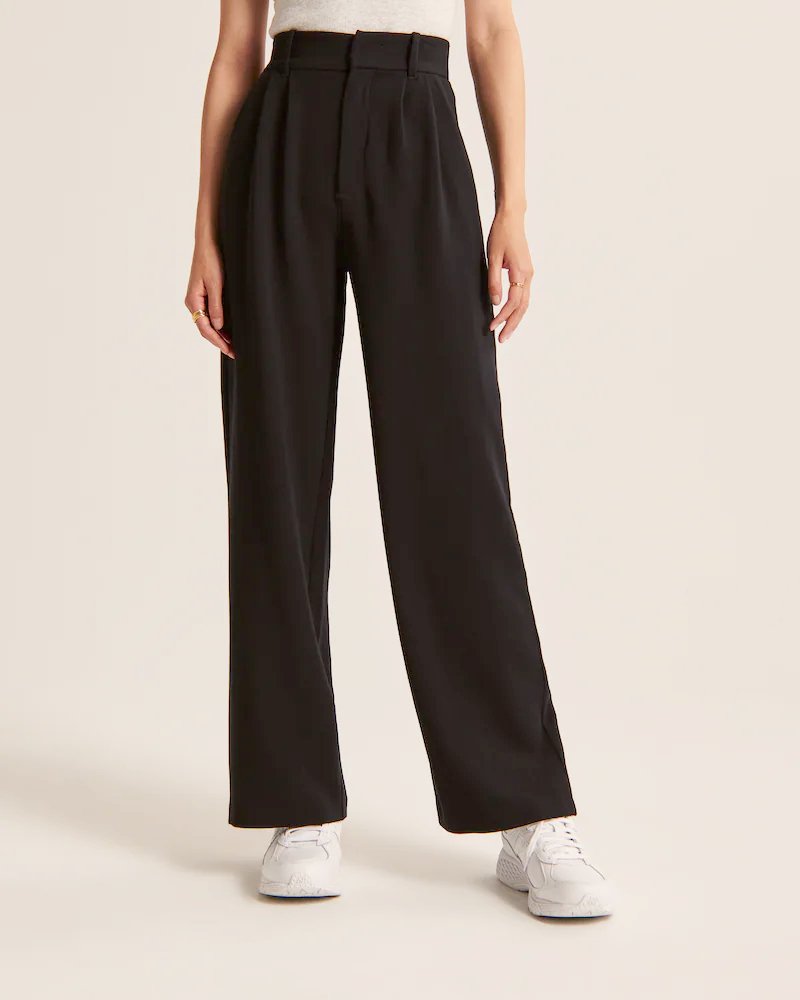 Lena Tailored Wide Leg Trousers | Women's Black Pants
