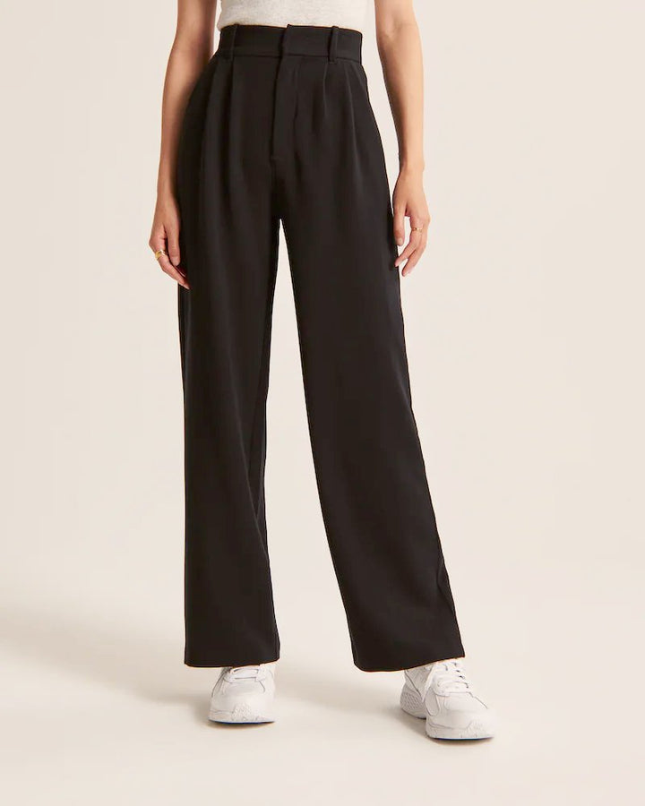 Lena Tailored Wide Leg Trousers | Women's Black Pants