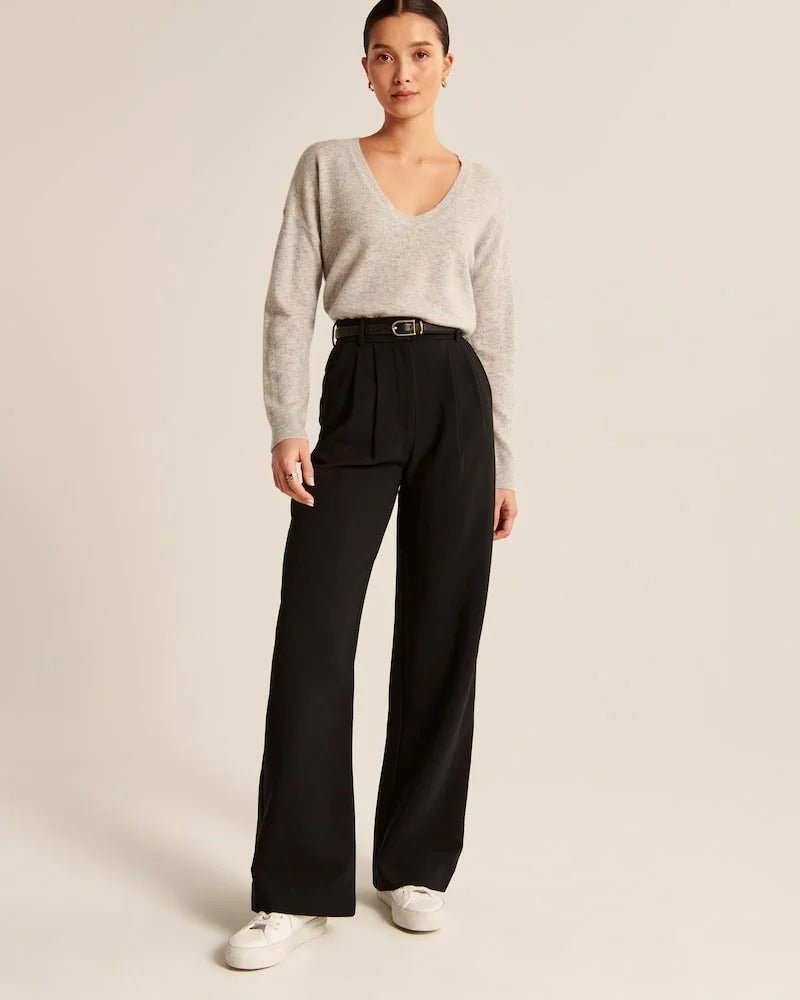 Lena Tailored Wide Leg Trousers | Women's Black Pants