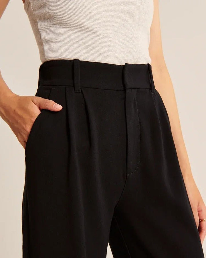 Lena Tailored Wide Leg Trousers | Women's Black Pants