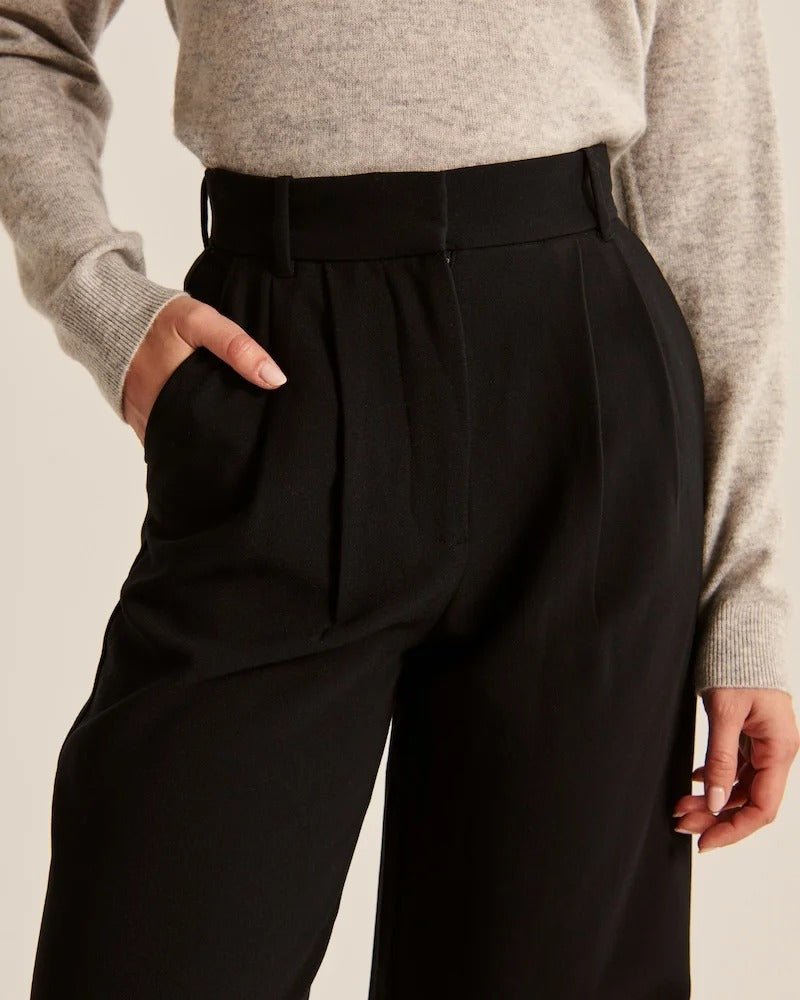 Lena Tailored Wide Leg Trousers | Women's Black Pants