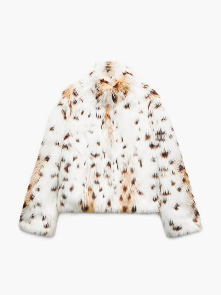 Leopard Print Faux Fur Jacket | Stylish Outerwear