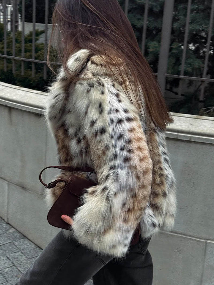 Leopard Print Faux Fur Jacket | Stylish Outerwear