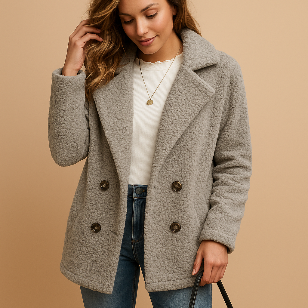 Lieke | Women's Fitted Winter Coat with Button Closure
