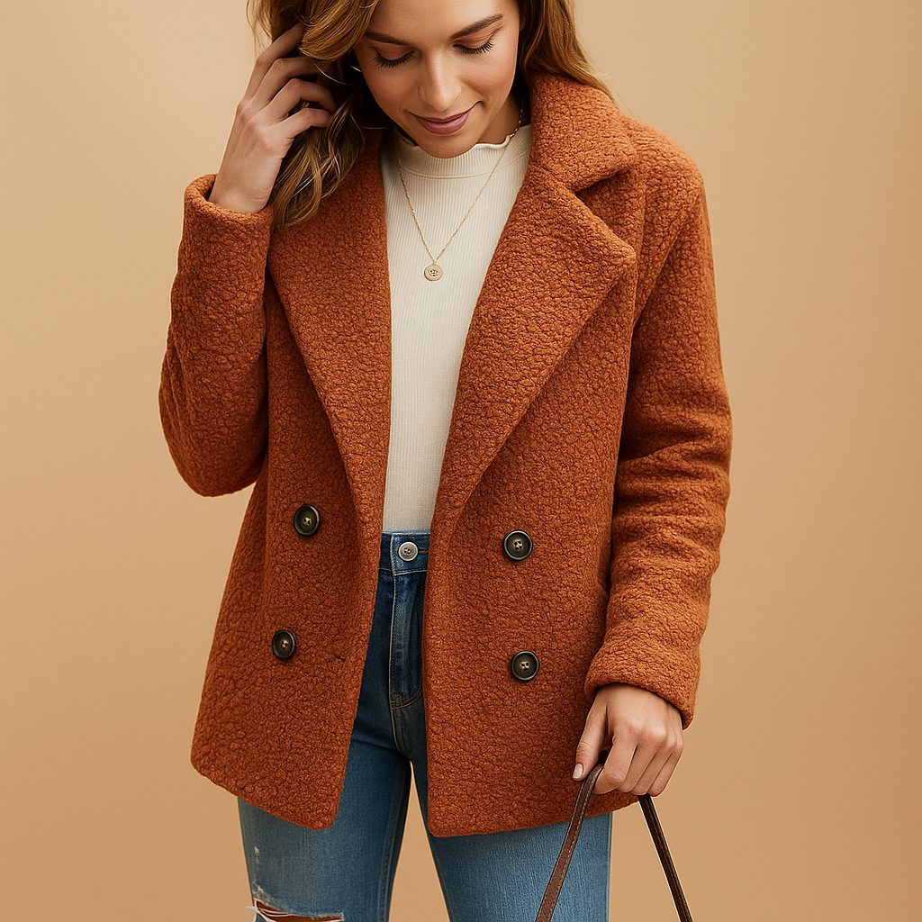 Lieke | Women's Fitted Winter Coat with Button Closure