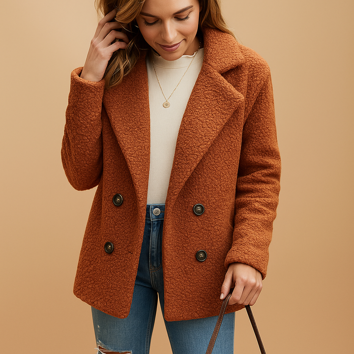 Lieke | Women's Fitted Winter Coat with Button Closure