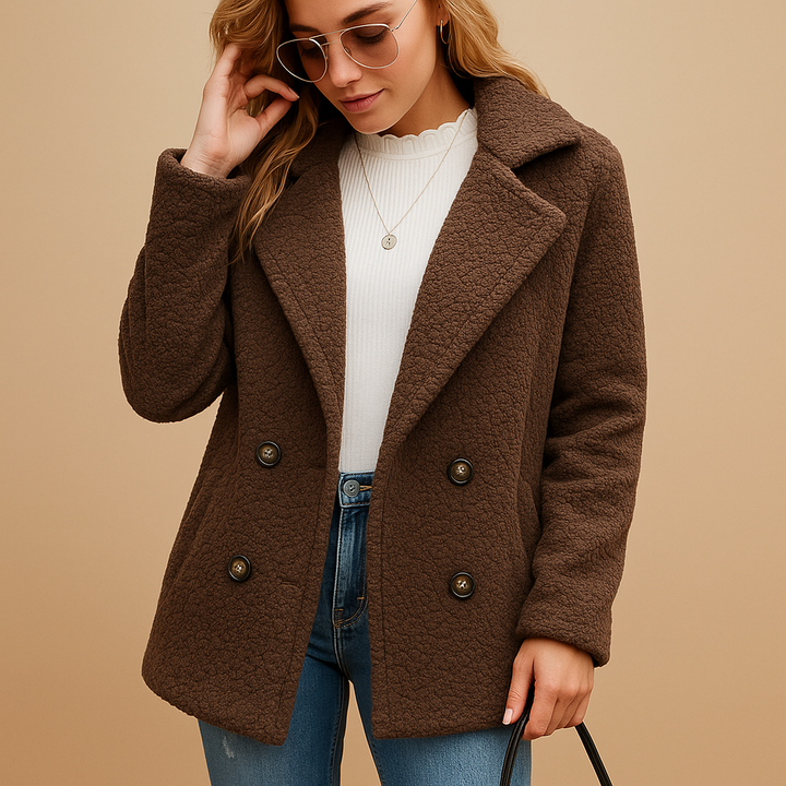Lieke | Women's Fitted Winter Coat with Button Closure