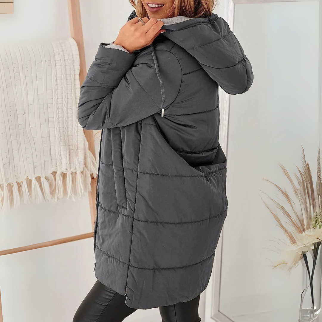 Lightweight Black Puffer Jacket | Casual Hooded Puffer Coat