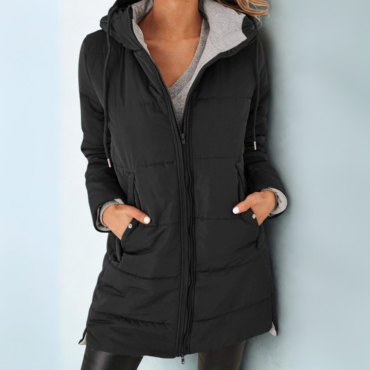 Lightweight Black Puffer Jacket | Casual Hooded Puffer Coat