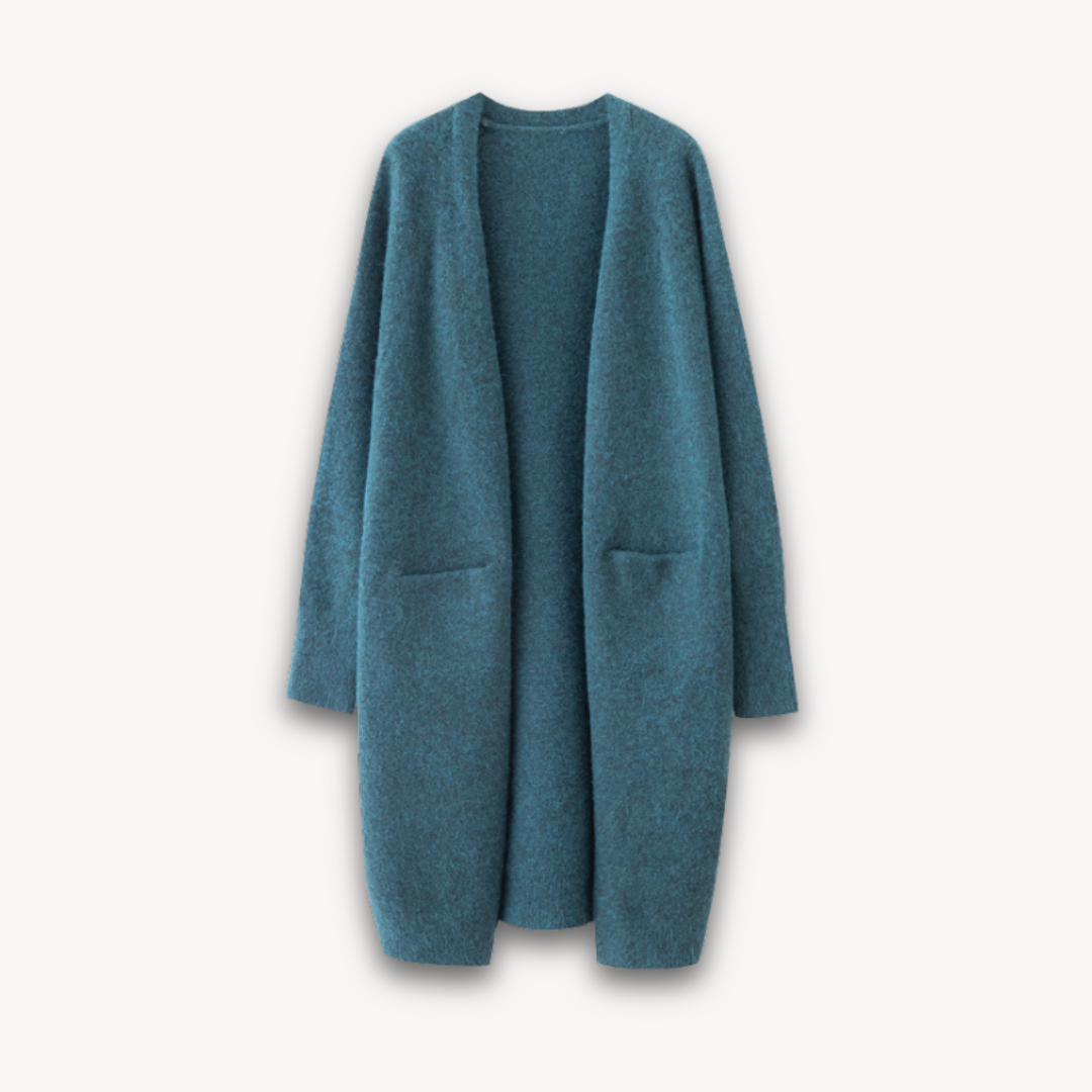 Long Cashmere Cardigan | Women's Open Front Sweater