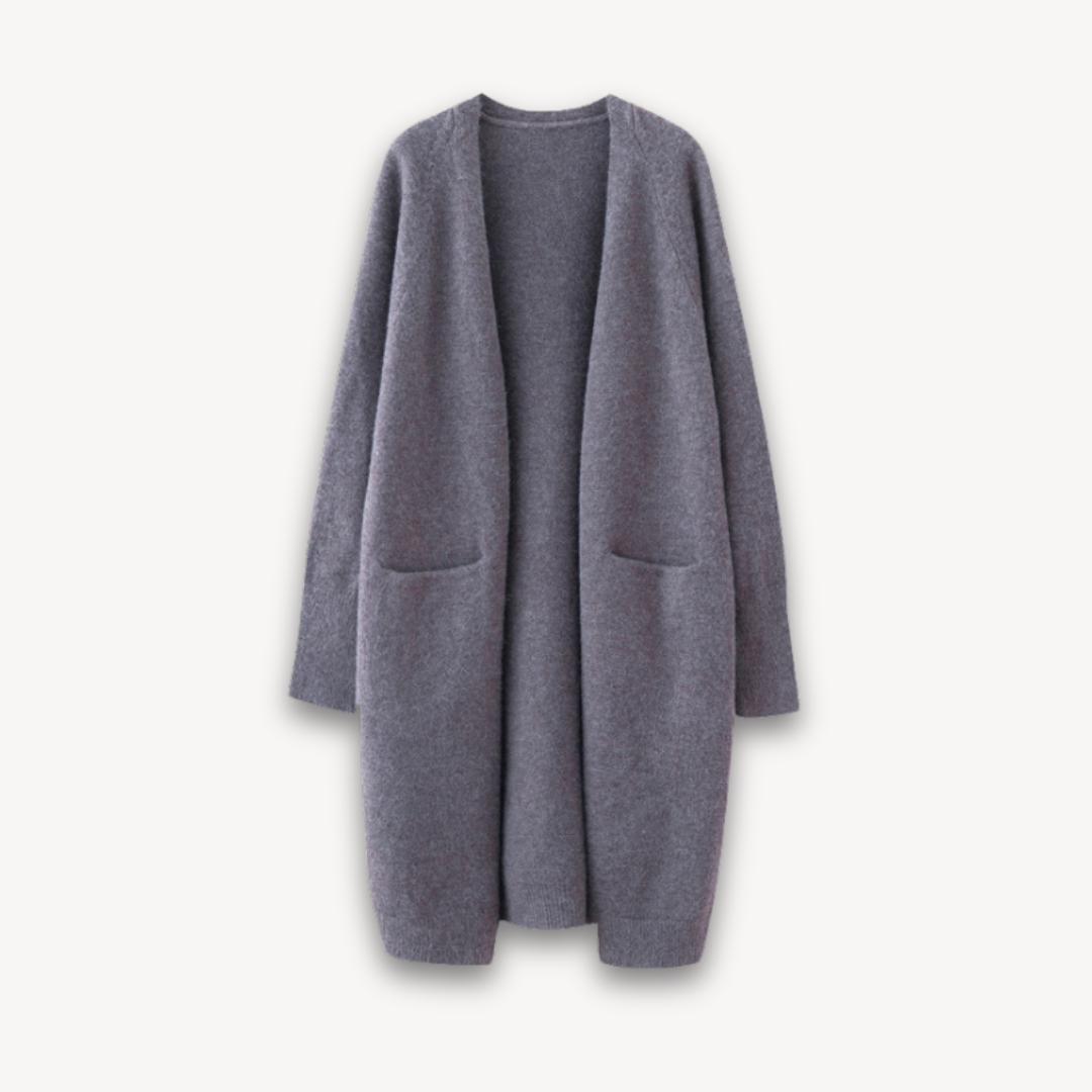 Long Cashmere Cardigan | Women's Open Front Sweater
