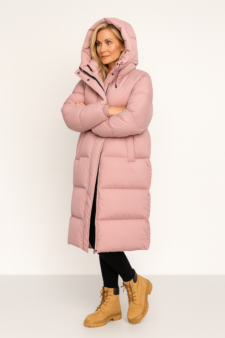 Long Puffer Coat with Hood | Women's Puffer Jacket