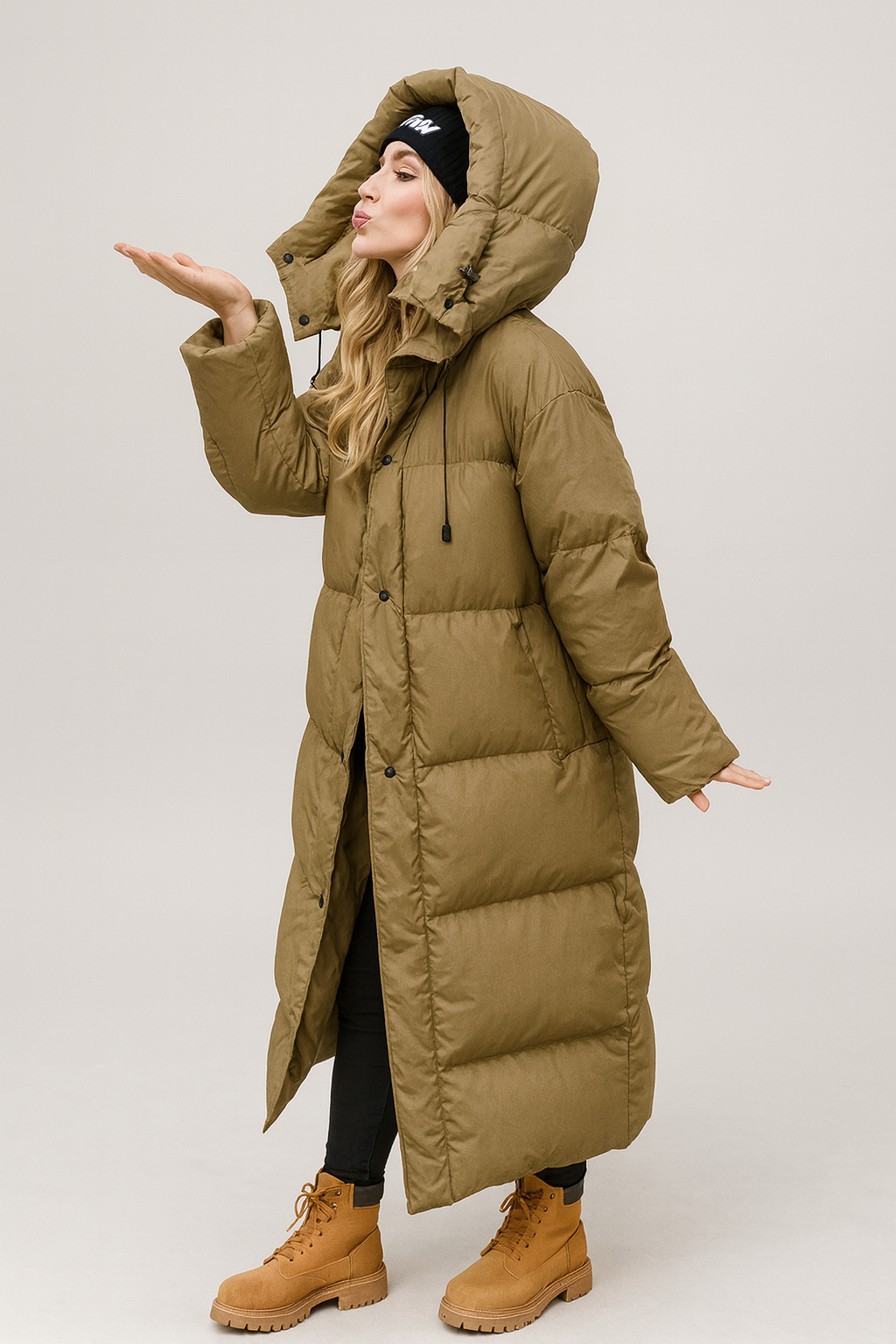 Long Puffer Coat with Hood | Women's Puffer Jacket