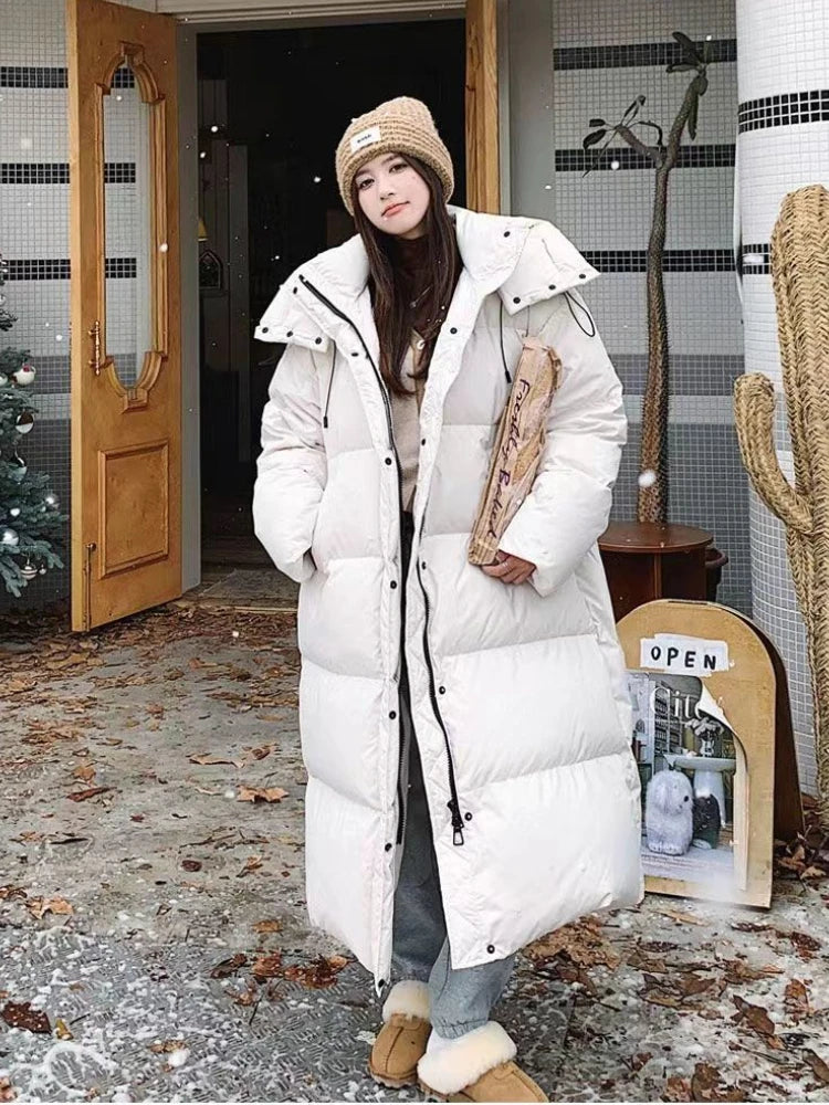 Long Puffer Coat with Hood | Women's Puffer Jacket