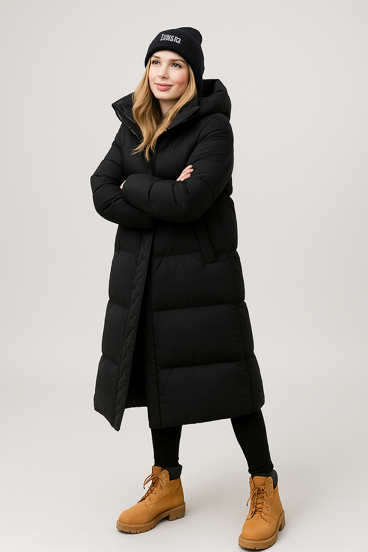 Long Puffer Coat with Hood | Women's Puffer Jacket