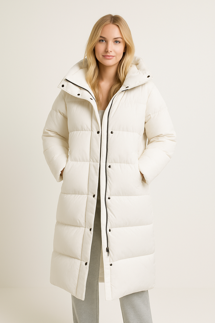 Long Puffer Coat with Hood | Women's Puffer Jacket