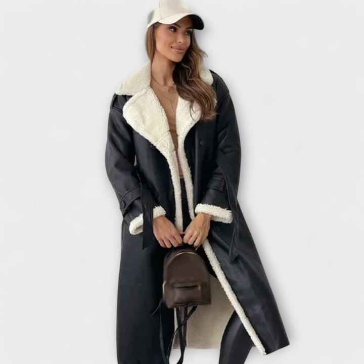 Long Teddy Lined Trench Coat | Women's Winter Coat 0