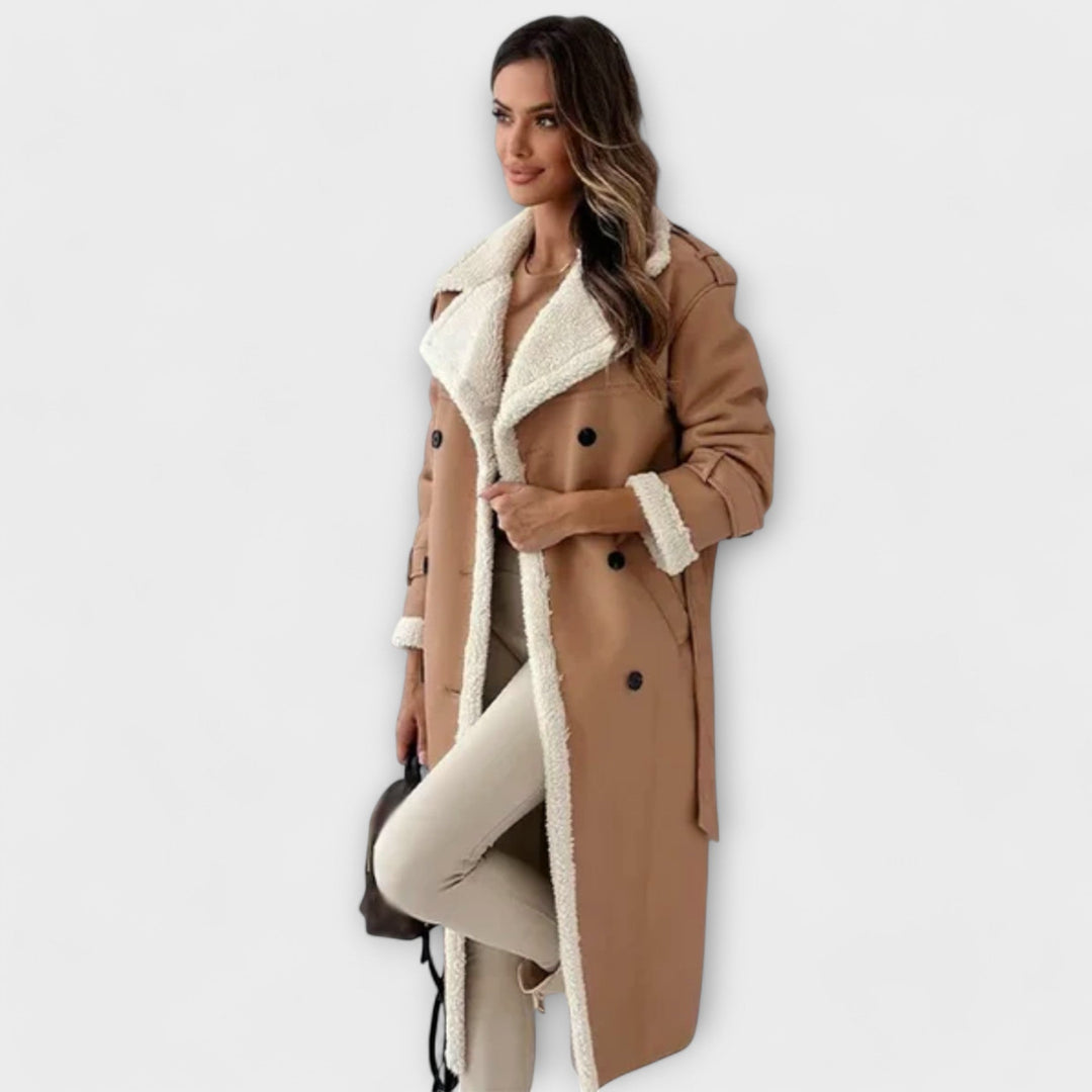 Long Teddy Lined Trench Coat | Women's Winter Coat 4