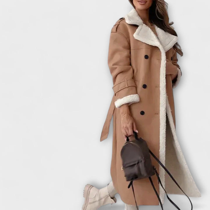 Long Teddy Lined Trench Coat | Women's Winter Coat 5