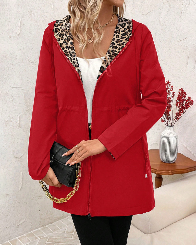 Luna Reversible Women's Coat | Stylish Leopard Print Jacket