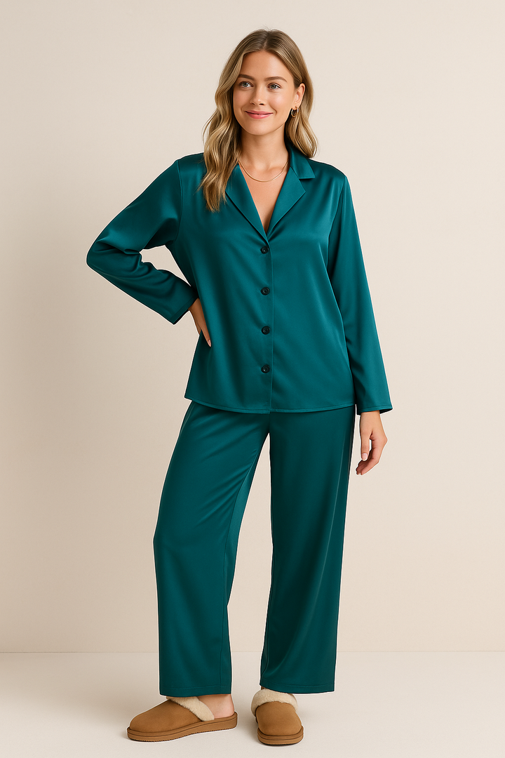 Luxury Silk Pajama Set | Elegant Sleepwear for Women 1