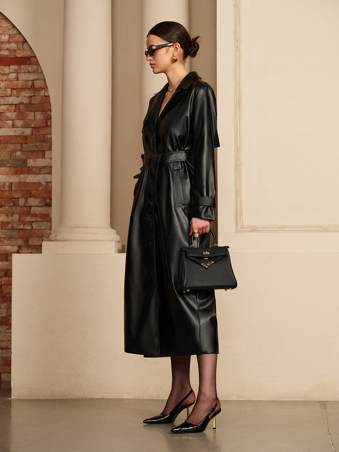 Manon | Elegant Leather Trench Coat for Women