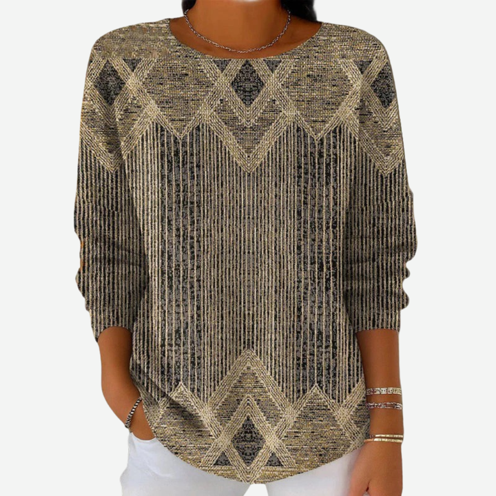 Margaret | Women's Striped Sweater in Soft Cotton Blend