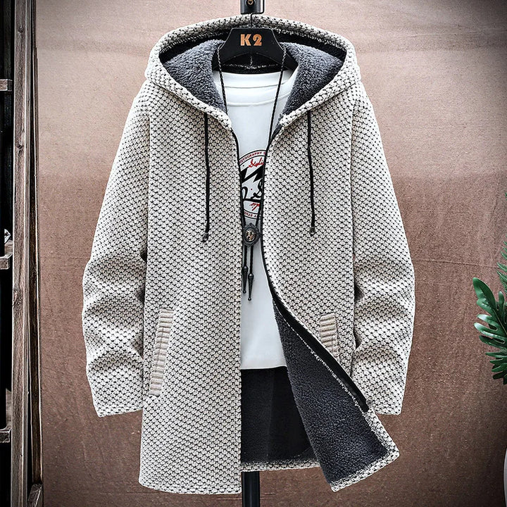 Women's Fleece Hooded Cardigan | Warm Long Coat Sweater