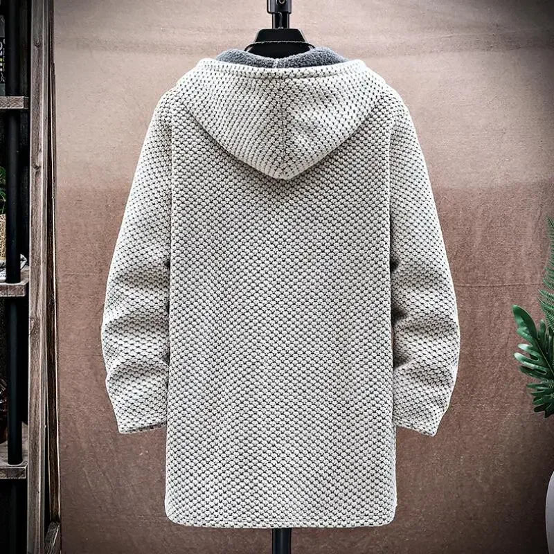 Women's Fleece Hooded Cardigan | Warm Long Coat Sweater