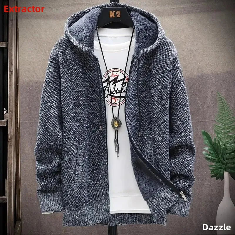 Women's Hooded Fleece Lined Cardigan | Casual Winter Knitwear