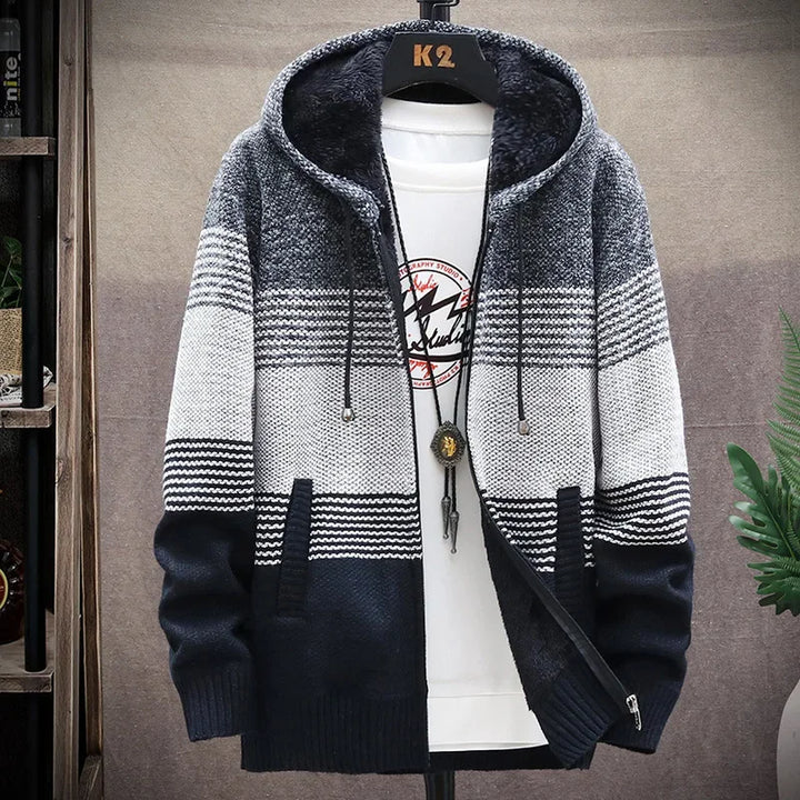 Women's Thickened Fleece Hooded Cardigan | Winter Knitwear