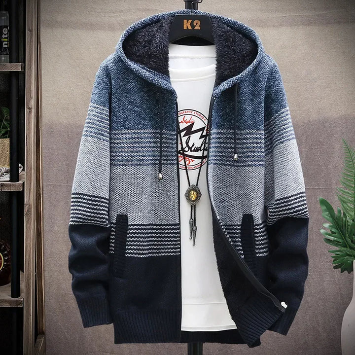 Women's Thickened Fleece Hooded Cardigan | Winter Knitwear