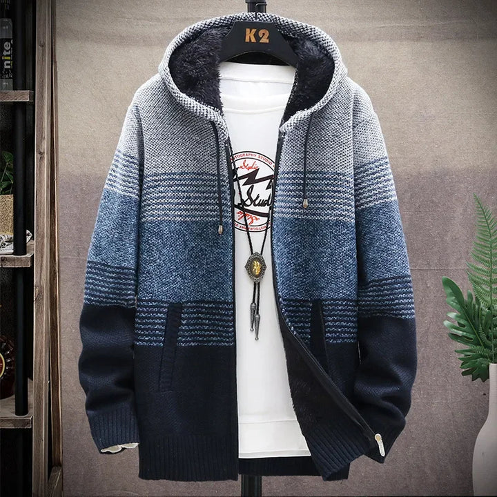 Women's Thickened Fleece Hooded Cardigan | Winter Knitwear