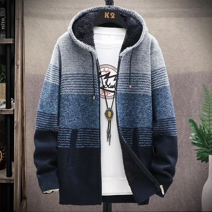 Women's Thickened Fleece Hooded Cardigan | Winter Knitwear
