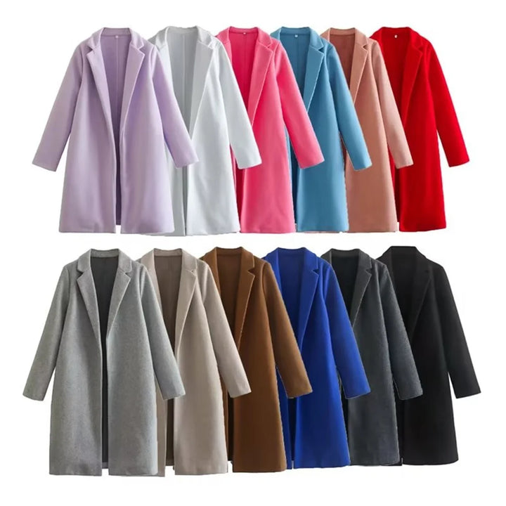 Mid-Length Polo Collar Women's Coat | Winter Coats Women