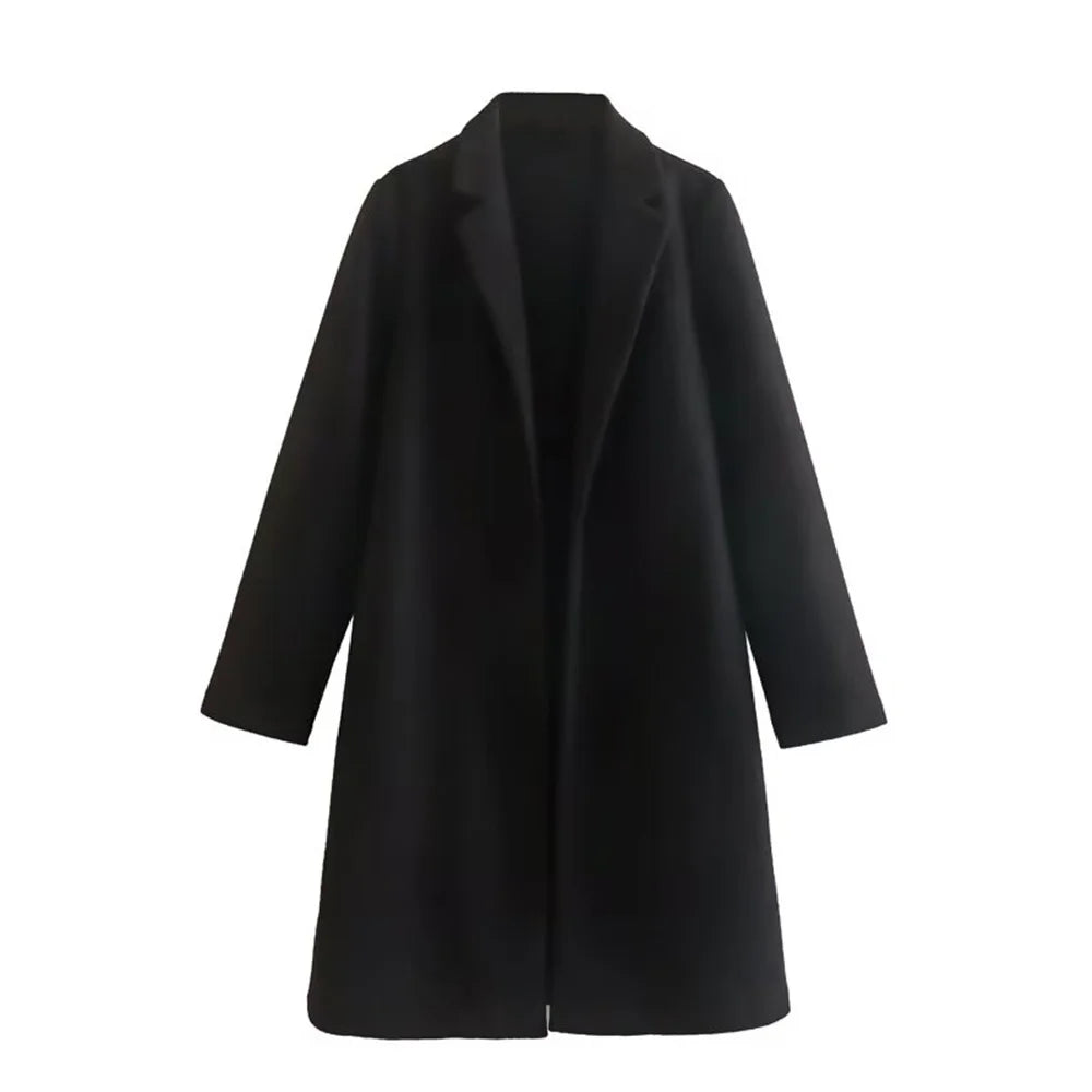 Mid-Length Polo Collar Women's Coat | Winter Coats Women