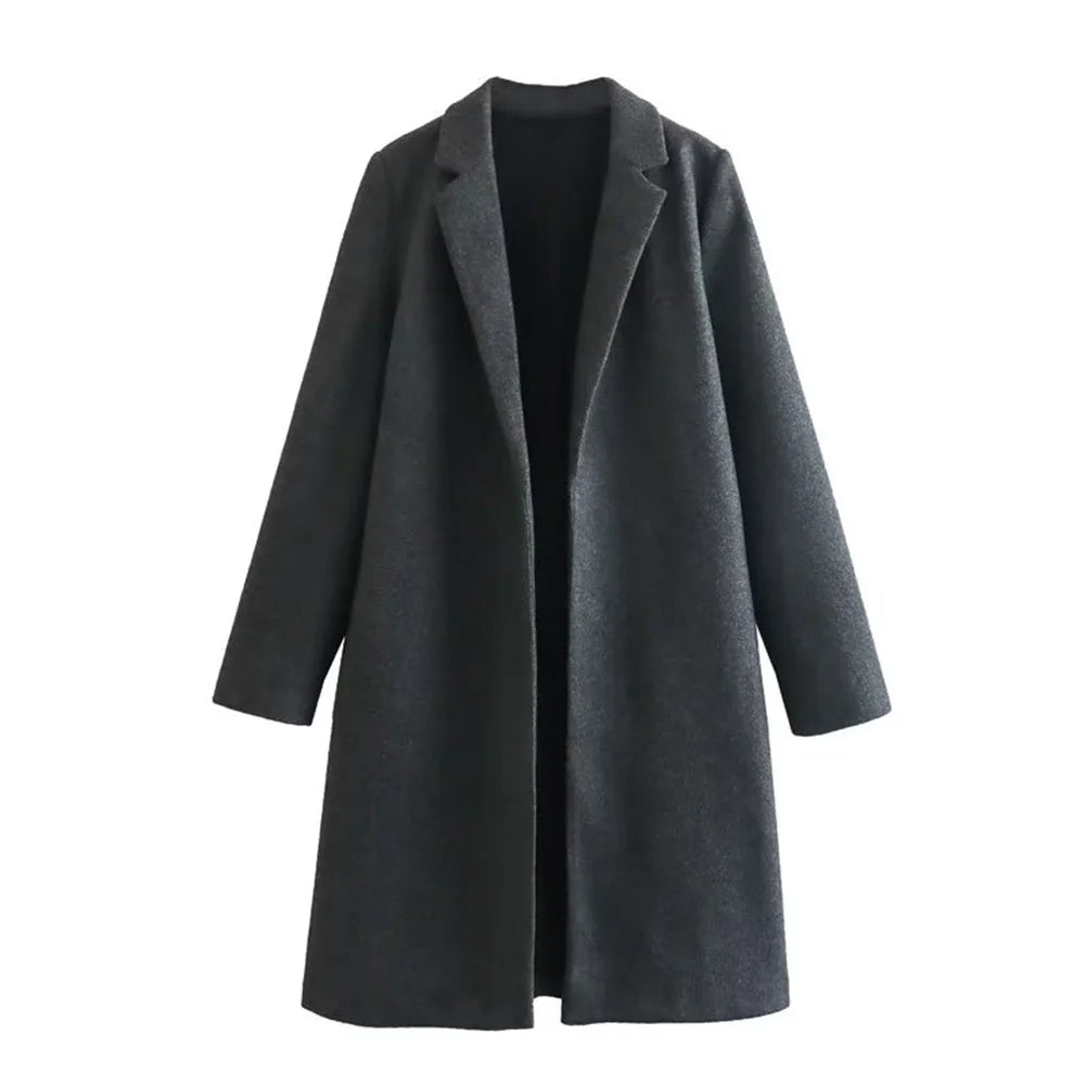 Mid-Length Polo Collar Women's Coat | Winter Coats Women