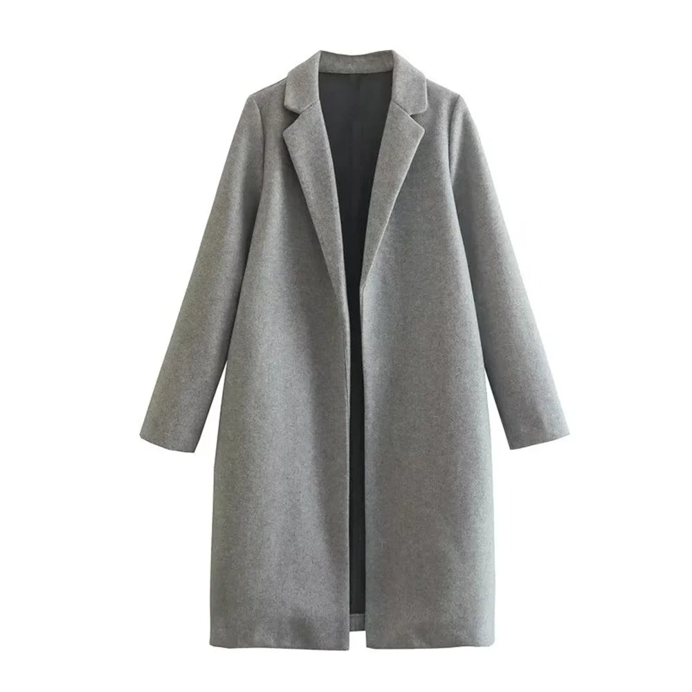 Mid-Length Polo Collar Women's Coat | Winter Coats Women