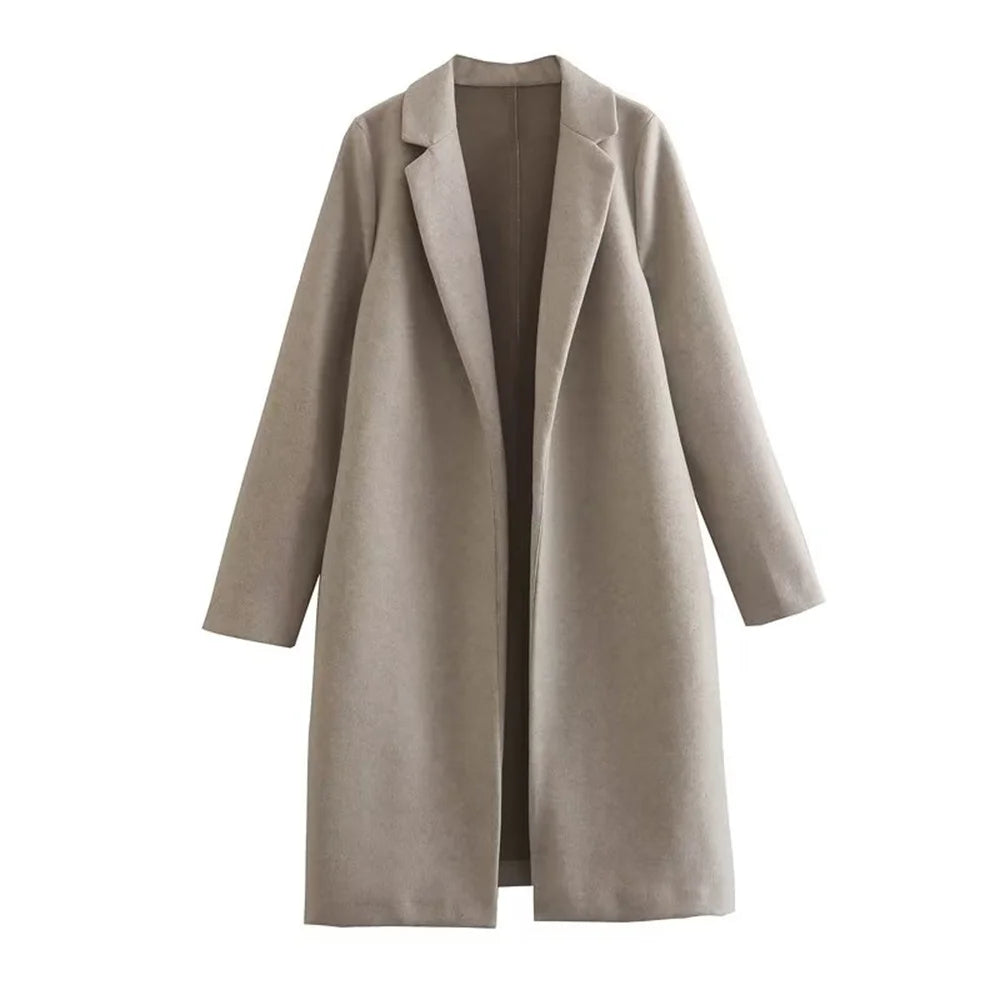 Mid-Length Polo Collar Women's Coat | Winter Coats Women