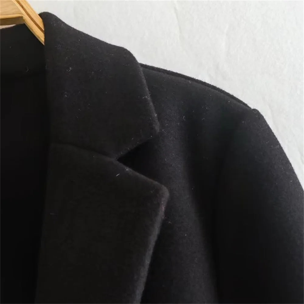 Mid-Length Polo Collar Women's Coat | Winter Coats Women