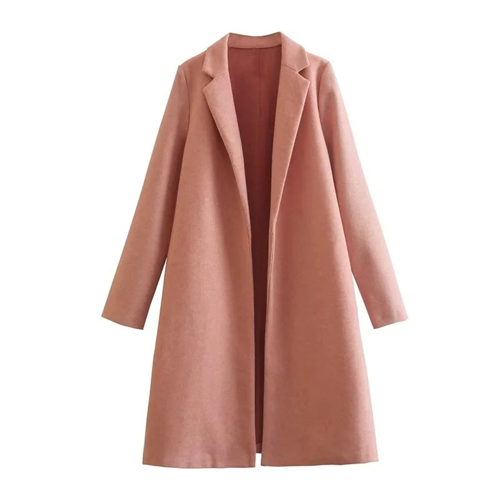 Mid-Length Polo Collar Women's Coat | Winter Coats Women