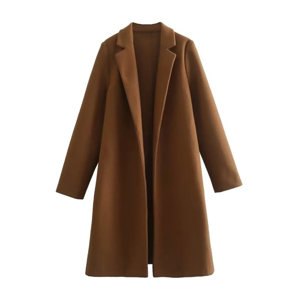 Mid-Length Polo Collar Women's Coat | Winter Coats Women